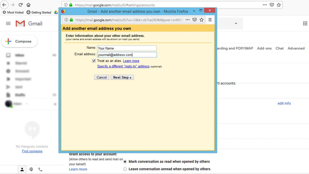 How to link your website email address with your Gmail address